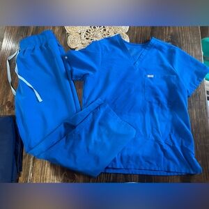 Figs Royal Blue Scrub Set